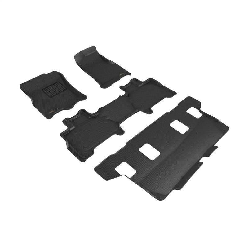 3D MAXpider 2007-2010 Lincoln Navigator Kagu 1st & 2nd Row Floormats - Black
