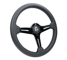 Load image into Gallery viewer, NRG Light Weight Gaming Steering Wheel - 350mm 3 Black Chrome Silver Spokes Perforated Leather