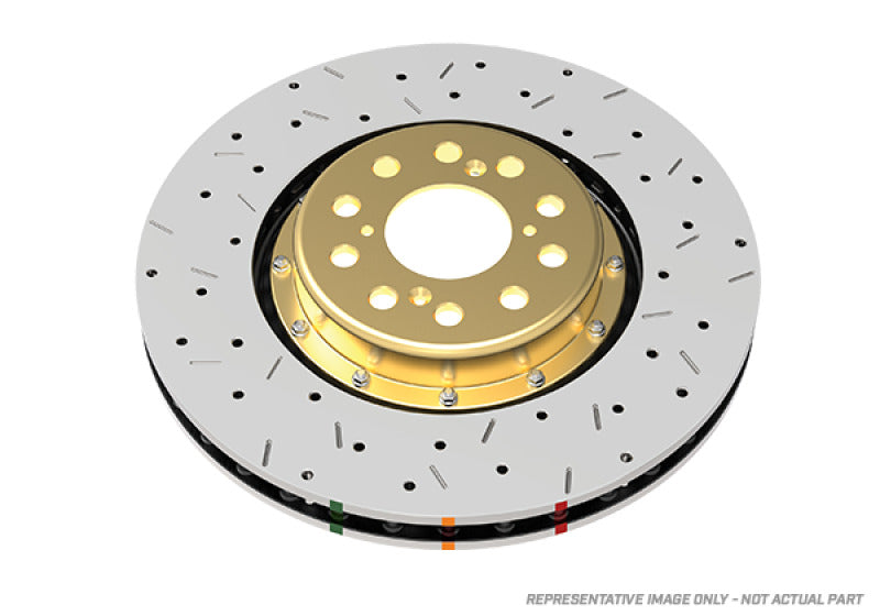 DBA 05-07+ Lotus Elise Front/Rear Drilled & Slotted 5000 Series 2 Piece Rotor Assembled w/ Black Hat