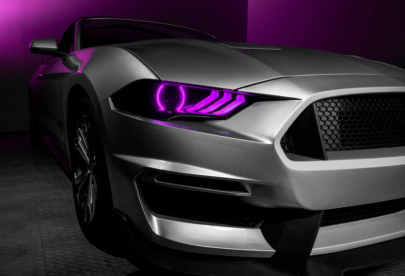 Oracle Lighting 18-23 Ford Mustang Dynamic ColorSHIFT LED Headlights - Black Series NO RETURNS