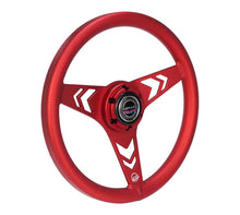 Load image into Gallery viewer, NRG Aluminum Steering Wheel 330mm - Arow Cutout - Ergonomic Grip - Anadized Red
