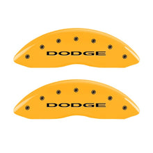 Load image into Gallery viewer, MGP Front set 2 Caliper Covers Engraved Front With out stripes/Dodge Yellow finish black ch