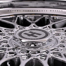 Load image into Gallery viewer, 17x8.5 In Platinum Chrome Hayame Performance Wheel Rims Gold Accent