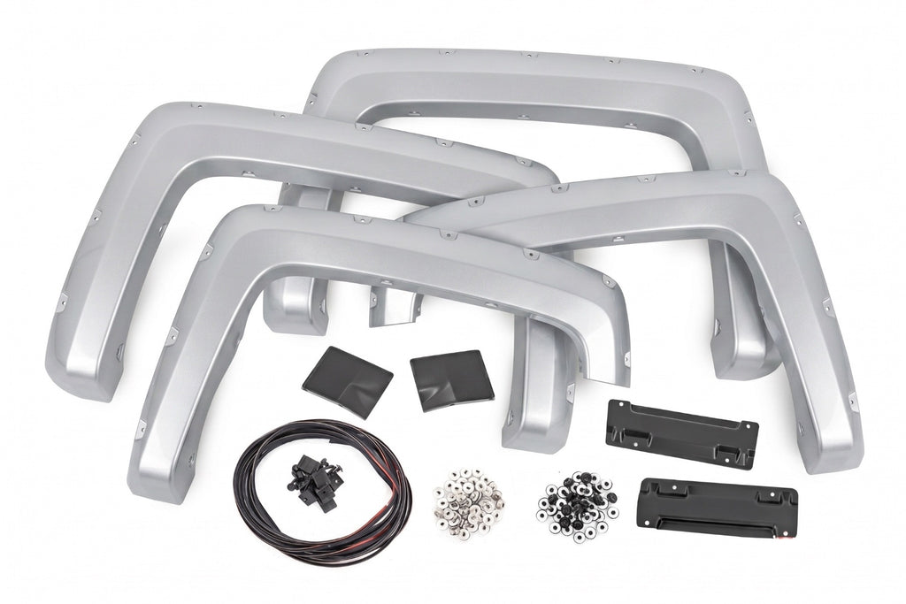 Pocket Fender Flares | 6'7" & 8' Bed | GAN Silver Ice Metallic | Chevy Silverado 1500 (14-18)/2500HD