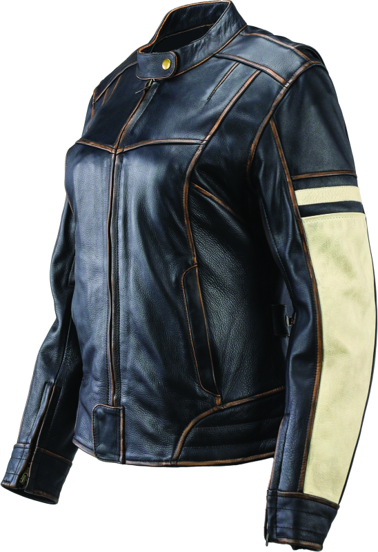 Kuryakyn By River Road Dame Vintage Leather Jacket Black Womens - Small