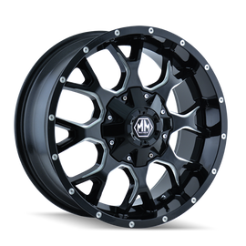 Mayhem 8015 Warrior 17x9 / 8x165.1 BP / -12mm Offset / 130.8mm Hub Gloss Black Milled Wheel