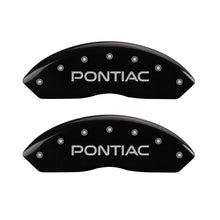 Load image into Gallery viewer, MGP 4 Caliper Covers Engraved Front Pontiac Engraved Rear GXP Black finish silver ch