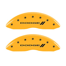 Load image into Gallery viewer, MGP 4 Caliper Covers Engraved F &amp; R w/ Stripes/Dodge Yellow Finish Black Char 2006 Dodge Durango
