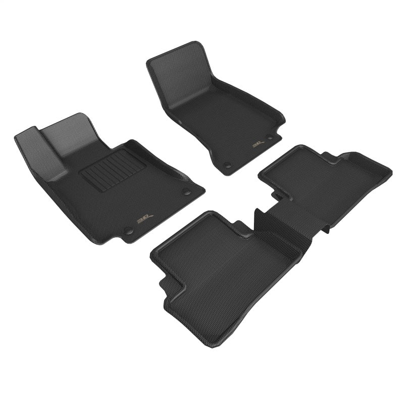 3D MAXpider 2017-2019 Mercedes-Benz E-Class Sedan W213 Kagu 1st & 2nd Row Floormats - Black