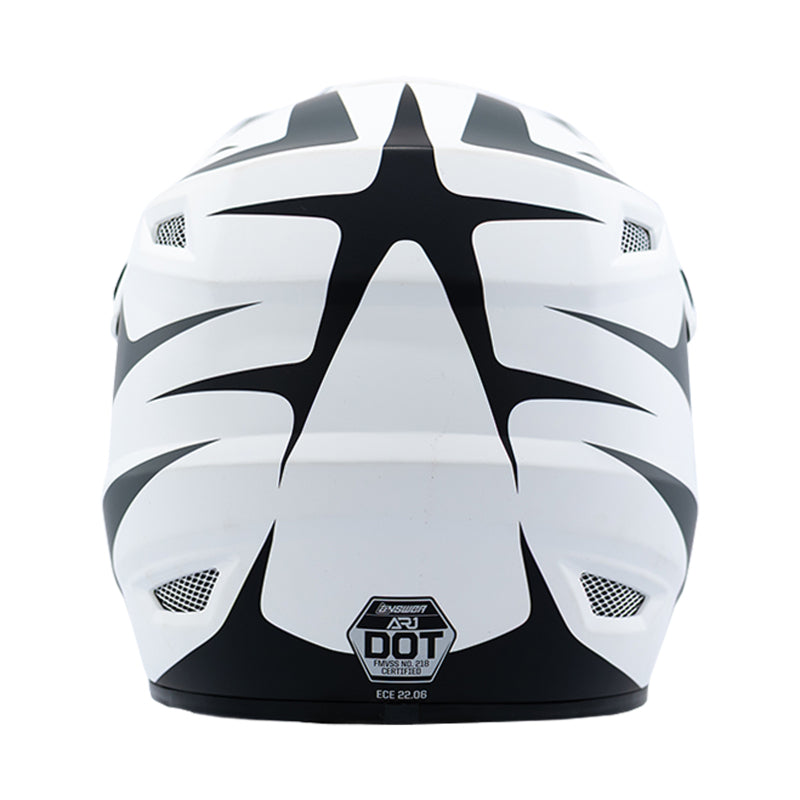 Answer 26 AR1 Mototown Helmet Glossy White/Grey/Black Youth - Large