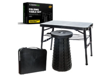 Load image into Gallery viewer, Rhino USA Portable Camping Table And Stool (Black)