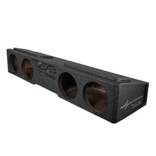 Load image into Gallery viewer, DS18 4 x 8in Forward Firing Underseat Ported Box Subwoofer Enclosure Black Spray Liner Paint Finish