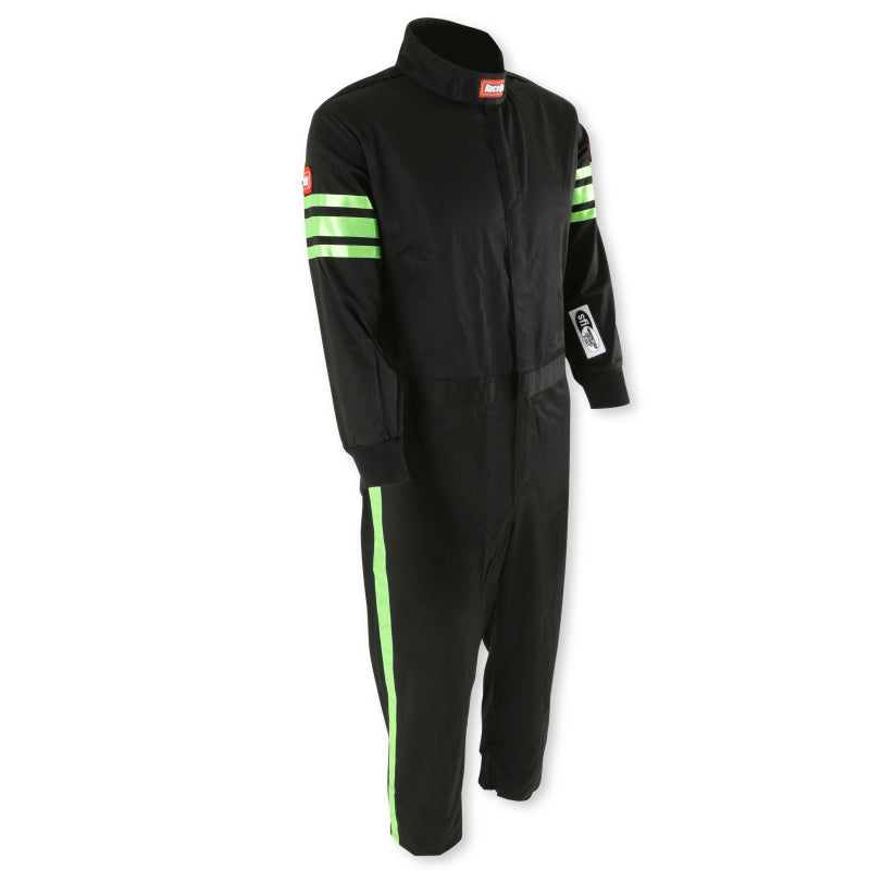 RaceQuip Green Trim SFI-1 JR. Suit - Kids Large