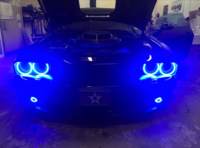 Oracle 15-21 Dodge Challenger Waterproof LED Fog Light Halo Kit - ColorSHIFT NO RETURNS