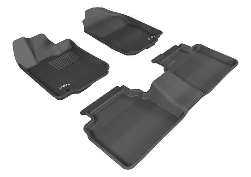 3D MAXpider 2006-2012 Ford Fusion Kagu 1st & 2nd Row Floormats - Black