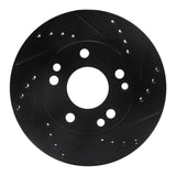 R1 87-93 Mercedes-Benz 190D Front Right Drilled & Slotted Black Brake Rotor