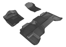 Load image into Gallery viewer, 3D MAXpider 2007-2013 Chevrolet Silverado Extended Cab Kagu 1st &amp; 2nd Row Floormats - Black