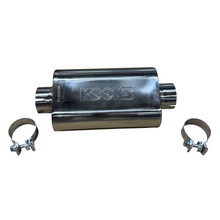 Load image into Gallery viewer, Kooks 3in Oval Clamp In Center/Center Muffler 12in Long Body Polished Stainless Steel