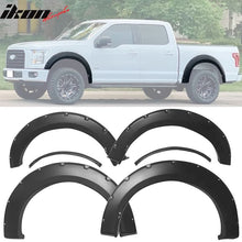 Load image into Gallery viewer, 2015-2017 Ford F150 Pocket Rivet Matte Black Wheel Fender Flare PP 4PC