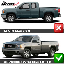 Load image into Gallery viewer, 2007-2013 GMC Sierra 1500 6.7 8.2Ft Long Bed Black Fender Flare PP 4PC