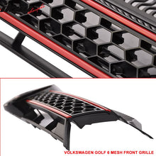 Load image into Gallery viewer, Fits 10-14 Golf MK6 Mesh GTI Black Red Front Grille Logo Base - ABS
