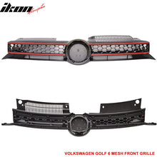 Load image into Gallery viewer, Fits 10-14 Golf MK6 Mesh GTI Black Red Front Grille Logo Base - ABS