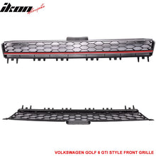 Load image into Gallery viewer, 2015-2016 VW Golf MK7 GTI Style Black W/ Red Trim Front Grille ABS