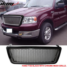 Load image into Gallery viewer, Fits 04-08 Ford F150 F-150 Black Chrome Mesh Hood Grille ABS Grill