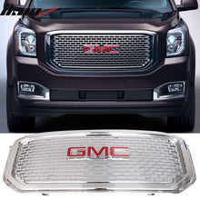 Load image into Gallery viewer, Fits 15-18 Yukon XL Chrome ABS Front Bumper Grille + Red GMC Emblem