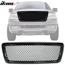 Load image into Gallery viewer, 2004-2008 Ford F150 All Black Mesh Style Front Bumper Hood Grille ABS