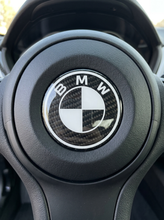 Load image into Gallery viewer, BMW Hood, Trunk &amp; Steering Wheel Emblem Roundel Overlays – Carbon Fiber