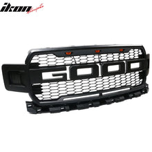 Load image into Gallery viewer, 2018-2020 Ford F150 R Style Front Bumper Hood Grille Matte Black