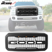 Load image into Gallery viewer, 2011-2016 Ford F250 F350 R Style Matte Black Front Bumper Hood Grille