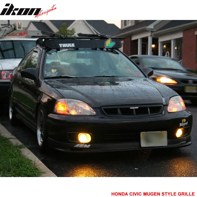 1999-2000 Honda Civic Mugen Style Unpainted Mesh Front Hood Grille ABS