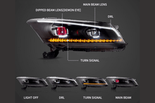 Load image into Gallery viewer, Honda Accord 8th Gen Inspired Black Demon Eyes and Ordinary Projector Headlights (2008-2012)
