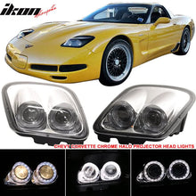 Load image into Gallery viewer, 1997-2004 Chevy Corvette C5 Chrome Housing LED Halo Rim Headlight Lamp