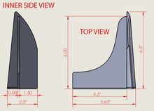 Load image into Gallery viewer, Universal 6.5 x 2.5 V2 Style Winglet For Side Skirt Extensions PP 2PC