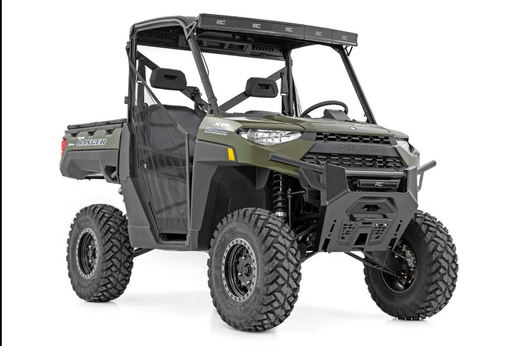 LED Light Kit | Bumper Mount | 12" Black Single Row | White DRL | Polaris Ranger XP 1000 