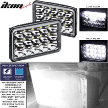 Load image into Gallery viewer, Universal 6x4 Pair LED Crystal Clear Sealed Beam Headlight Headlamp