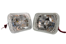 Load image into Gallery viewer, 7X6 Sealed Beam LED Headlights w/ H4 Bulbs H6052 Housing Diamond Cut