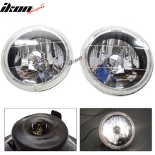 Load image into Gallery viewer, 7in Round H4 Headlight w/ Halo Halogen Bulb Clear Lens Blue City Light