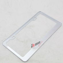Load image into Gallery viewer, 2PC Chrome Steel License Plate Frame + Screw Cap Car Truck Van SUV