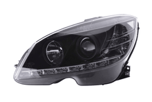 Load image into Gallery viewer, Mercedes Benz C-Class (204) Black LED Headlights with Daytime Running Lights (2007-2010)