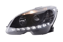Load image into Gallery viewer, Mercedes Benz C-Class (204) Black LED Headlights with Daytime Running Lights (2007-2010)