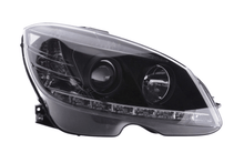 Load image into Gallery viewer, Mercedes Benz C-Class (204) Black LED Headlights with Daytime Running Lights (2007-2010)