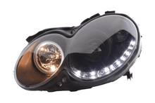 Load image into Gallery viewer, Mercedes Benz CLK (209) Black LED Headlights with Daytime Running Lights (2004-2009)
