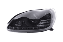 Load image into Gallery viewer, Mercedes Benz S-Class (220) Black LED Headlights with Daytime Running Lights (2002-2005)
