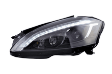 Load image into Gallery viewer, Mercedes Benz S-Class (221) Black LED Headlights with Daytime Running Lights (2005 - 2009)