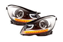 Load image into Gallery viewer, Mercedes W204 C-Class Black LED Headlights with DRL (2011 - 2014)