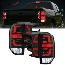 Load image into Gallery viewer, 2014-2016 Toyota Tundra BR Clear Lens Black Housing Tail lights Bar